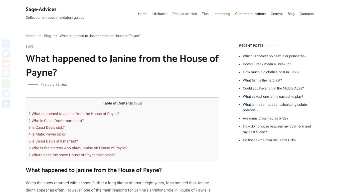 What happened to Janine from the House of Payne?